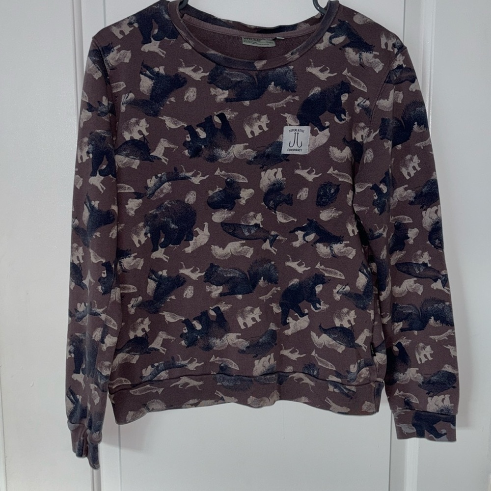 Wesc Brown Animal Print Sweatshirt